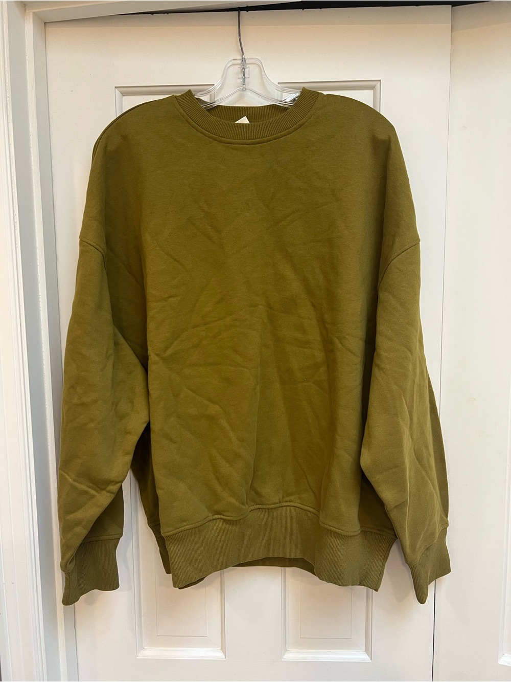 NWOT Organic Cotton BEYOND NINE Olive Crewneck Sweatshirt - Oversized small/med
